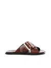 Loewe Cross Strap Heeled Sandals With Open Toe In Brown