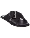 Loewe Sandalo Piatto Petal Belt In Pelle Di Vitello Conciata Al Vegetale In Black