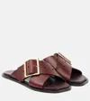 Loewe Cross Strap Heeled Sandals With Open Toe In Brown