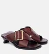 Loewe Petal Belt High-heeled Sandals In Burgundy