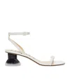 Loewe Petal Brush Leather Sandals In White