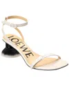 Loewe Petal Brush Leather Sandals In White