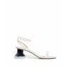 Loewe Petal Brush Leather Sandals In White