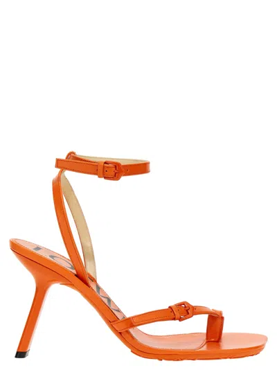 Loewe Petal 90 Leather Sandals In Orange