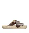 Loewe Leather Petal Espadrilles In Brown