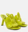 Loewe Petal Pvc Heel Mules In 4800 Lime