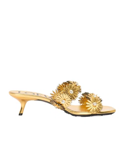 LOEWE PETAL FLOWER SANDAL IN CALFSKIN AND CRYSTALS