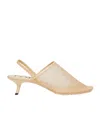Loewe Petal 45 Mesh Slingback Pumps In Nude