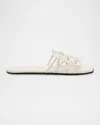 Loewe Petal Leather Anagram Slide Sandals In White