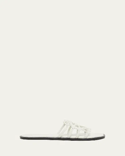 LOEWE PETAL LEATHER ANAGRAM SLIDE SANDALS