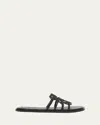 Loewe Petal Anagram Slide In Soft Calfskin In Black
