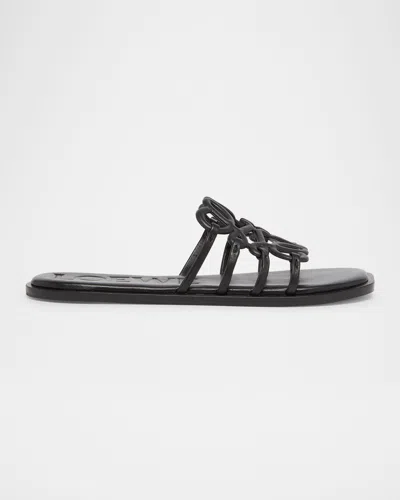 LOEWE PETAL LEATHER ANAGRAM SLIDE SANDALS