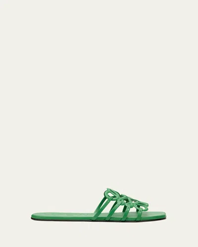 LOEWE PETAL LEATHER ANAGRAM SLIDE SANDALS