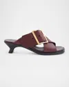 Loewe Petal Belt High-heeled Sandals In Burgundy