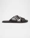 Loewe Sandalo Piatto Petal Belt In Pelle Di Vitello Conciata Al Vegetale In Black
