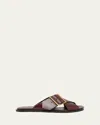 Loewe Cross Strap Heeled Sandals With Open Toe In Brown