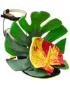 Loewe Petal Monstera Leather Sandals In Black