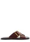 Loewe Cross Strap Heeled Sandals With Open Toe In Brown
