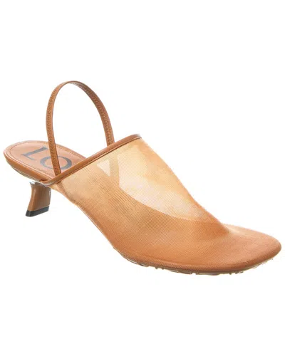 Loewe Petal Mesh & Leather Slingback Pump