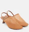 Loewe Kitten Heel Mesh Open Toe Pumps In Beige