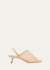 Loewe Petal 45 Mesh Slingback Pumps In Blush