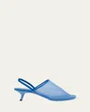 Loewe Scarpe Con Tacco Petal In Rete Ceruleo Donna In Sea Blue
