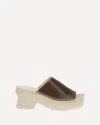 Loewe Petal Platform Espadrilles In Vegetable Tanned Calfskin Sandals Brown In Brown