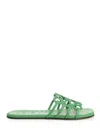 Loewe Petal Anagram Leather Flat Sandals