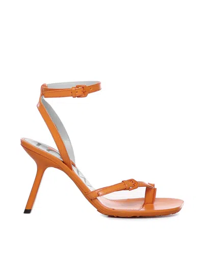 Loewe Petal Sandals In Calfskin In Naranja