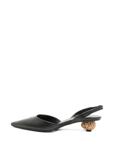 Pre-owned Loewe Petal Slingback Pumps In Black