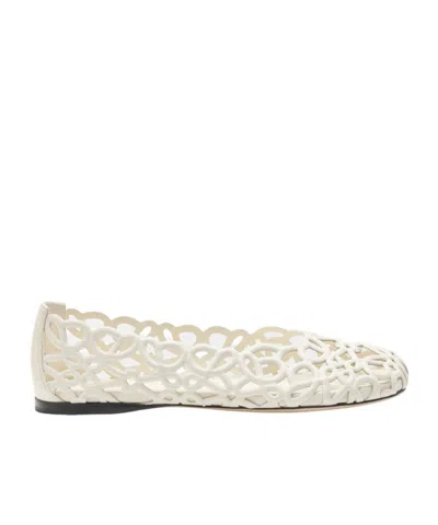 Loewe Petal-shaped Character Puzzle Ballet Slippers In White