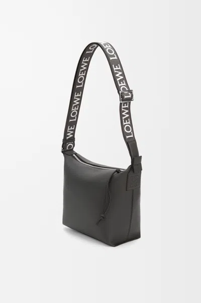 Loewe Small Cubi Crossbody Bag In Supple Smooth Leather Skin And Jacquard For Man In Gray