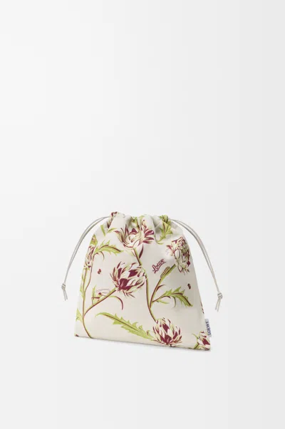 Loewe Artichoke Small Drawstring Pouch In Canvas For Woman In Multi