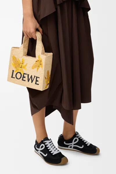 Loewe Small  Font Tote In Raffia For Woman In Nude
