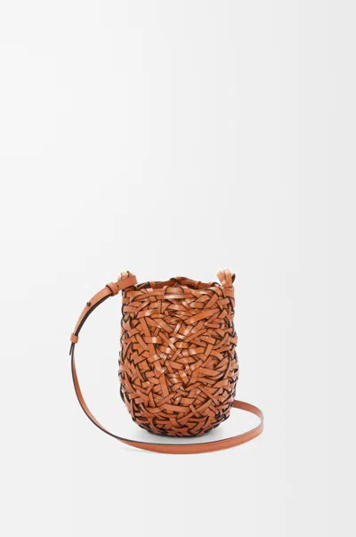 Loewe Small Nest Basket Bag In Leather Skin For Woman In Brown