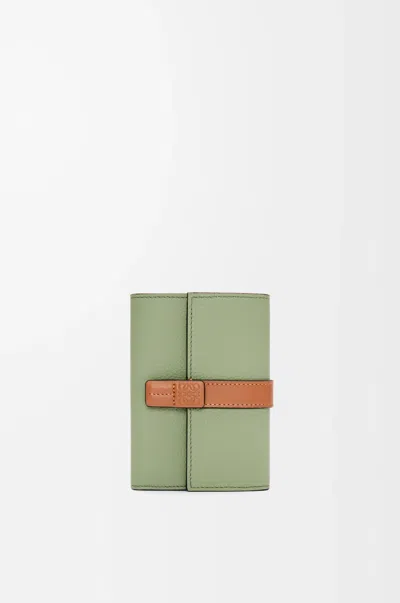 Loewe Small Vertical Wallet In Soft Grained Leather Skin For Woman In Rosemary Tan