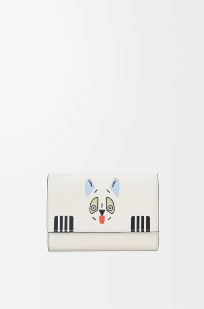 Loewe Petit Portefeuille Vertical Futurist Cat En Cuir Classique Pour Femme In Yellow
