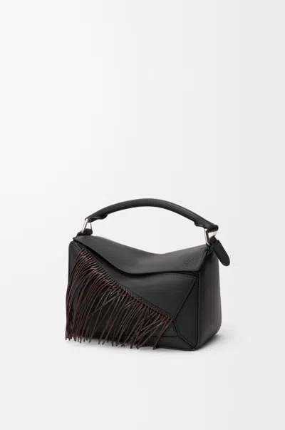 Loewe Fringe Small Puzzle Bag In Classic Leather Skin For Woman In Brown
