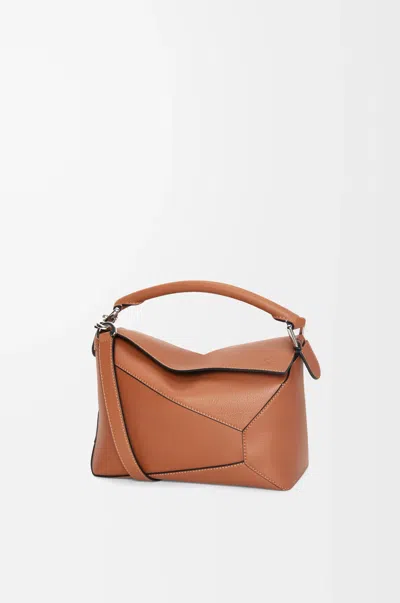 Loewe Small Puzzle Edge Bag In Classic Leather Skin For Woman In Brown