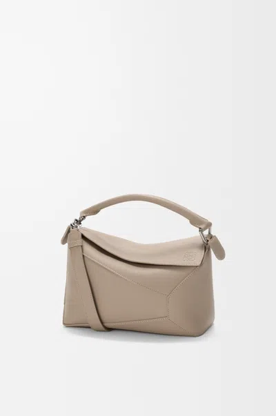 Loewe Small Puzzle Edge Bag In Soft Grained Leather Skin For Woman In Neutral
