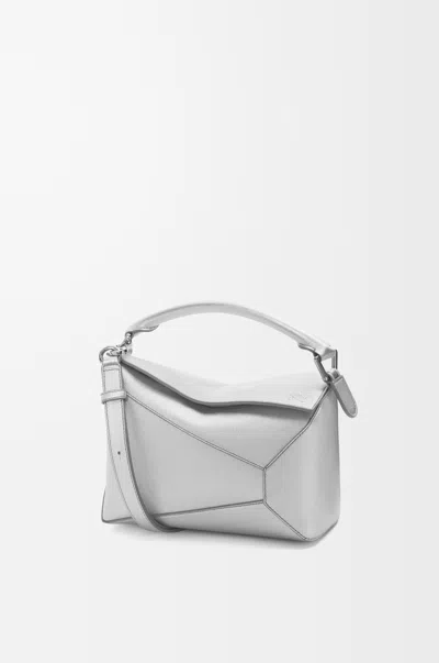 Loewe Small Puzzle Edge Bag In Laminated Lambskin For Woman In Neutral
