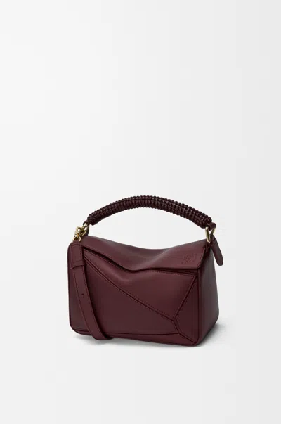 Loewe Small Puzzle Bag In Smooth Leather Skin And Nappa Lambskin For Woman In Burgundy