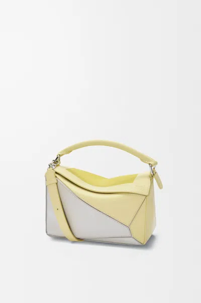 Loewe X Albers Puzzle Square Shoulder Bag In Leather In Neutral