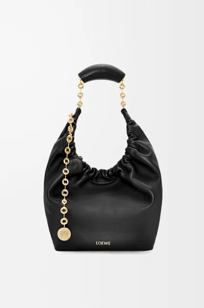 Loewe Small Squeeze Bag In Mellow Nappa Lambskin For Woman In Black