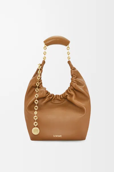Loewe Small Squeeze Bag In Mellow Nappa Lambskin For Woman In Brown