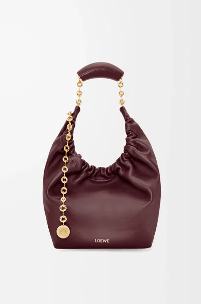 Loewe Petit Sac Squeeze En Cuir Nappa Doux Pour Femme In Burgundy