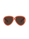 Loewe Wave Mask Pilot Sunglasses, 65mm In Orange