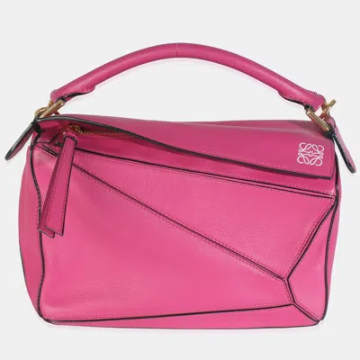 Pre-owned Loewe Pink Calfskin Small Puzzle Edge Bag