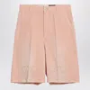 Loewe Pink Cotton Bermuda Shorts With Anagram Logo
