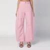 Loewe Barrel Pleated Wide-leg Ankle Trousers In Pink